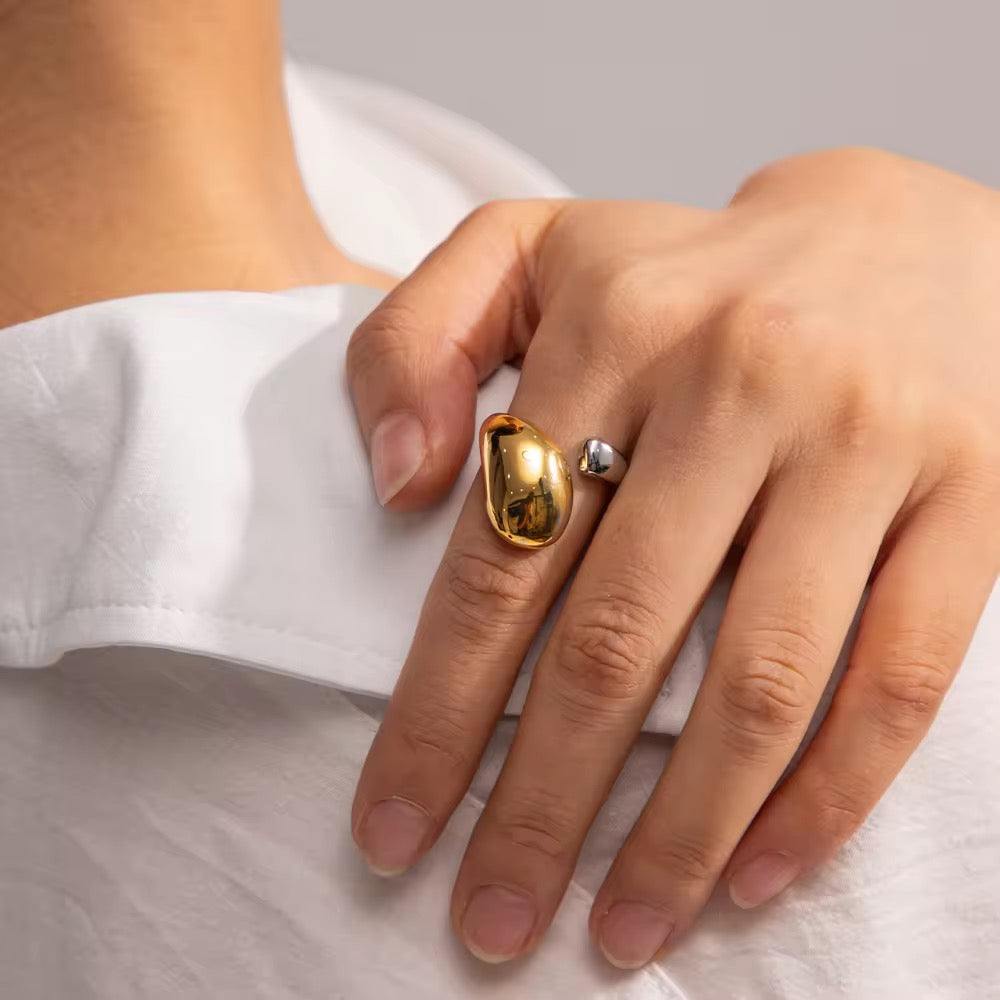 Golden and silver Pulse Ring