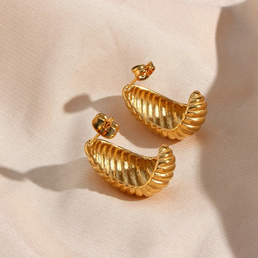 Croissant Chunky Stud Earrings
