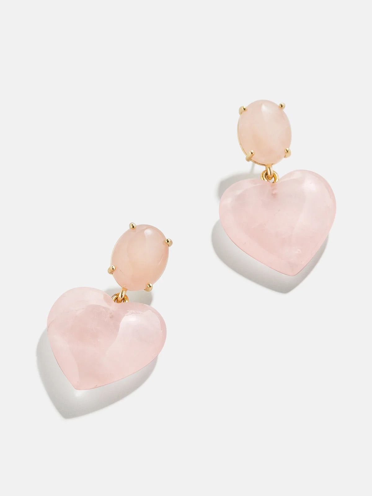 Rose Pink Crystal Heart Earrings