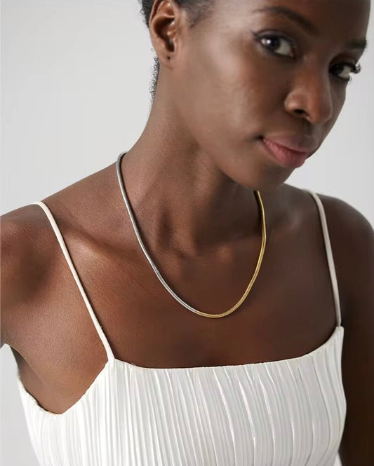 Snake Two Tone Necklace