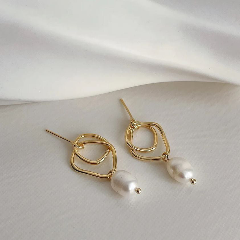 Fresh Water Pearl Gold Plated Earrings