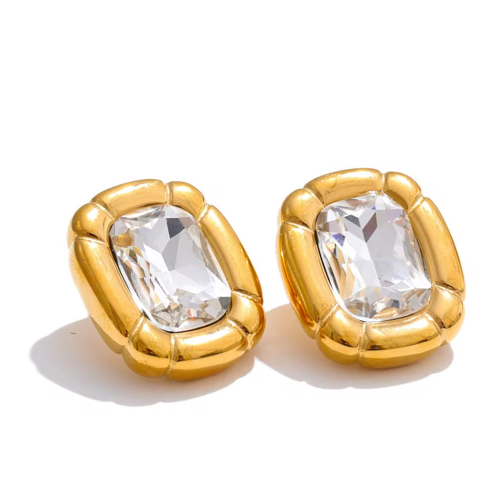 Solitaire Hoop Earrings
