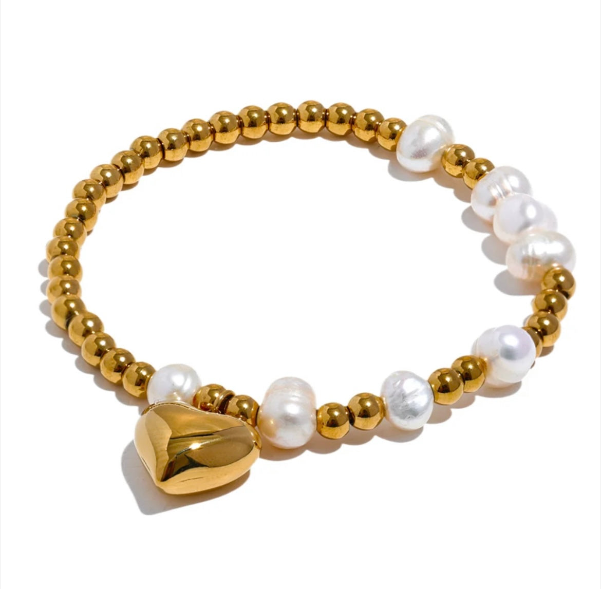 Jasmine Pearl Heart Bracelet