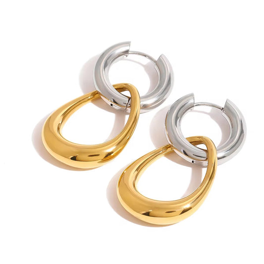 Two-Tone Linked Earrings