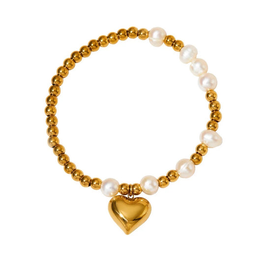 Jasmine Pearl Heart Bracelet
