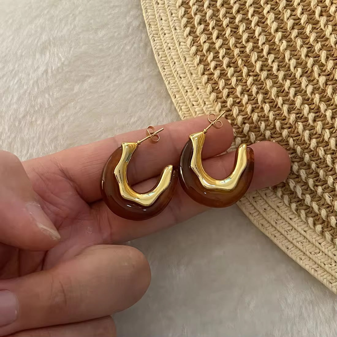 Champagne Hoop Earrings