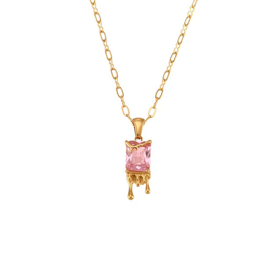 Melting Pink Zircon Necklace