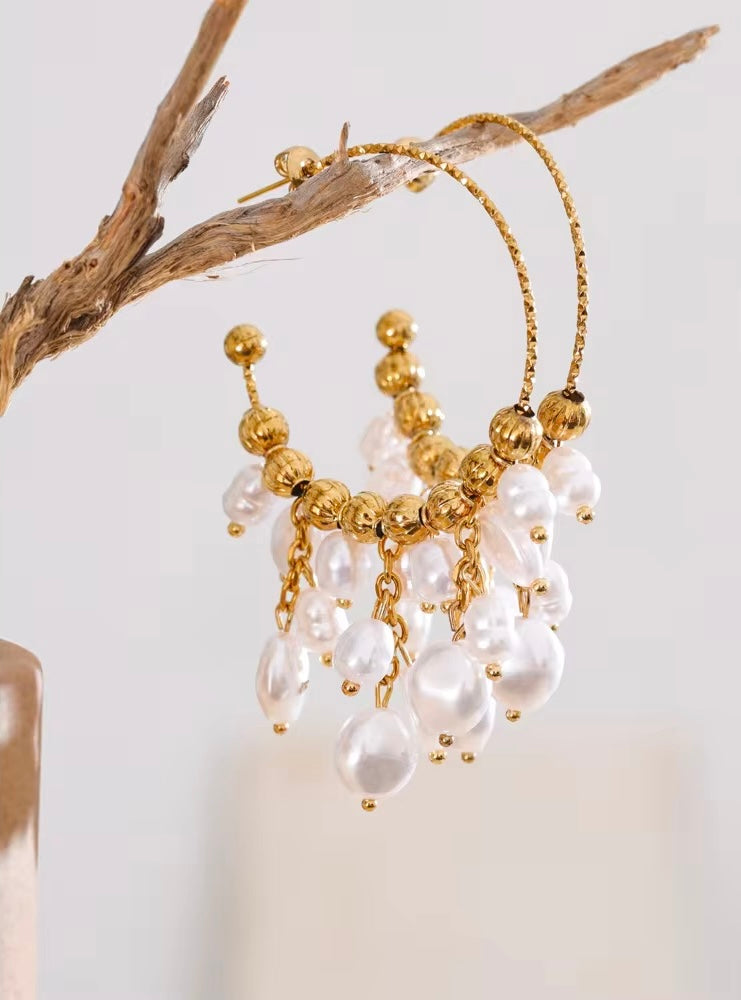 Pearl Tassel Earrings