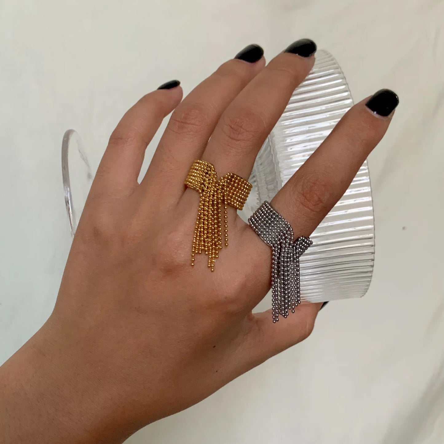 Tassel Beaded Ring