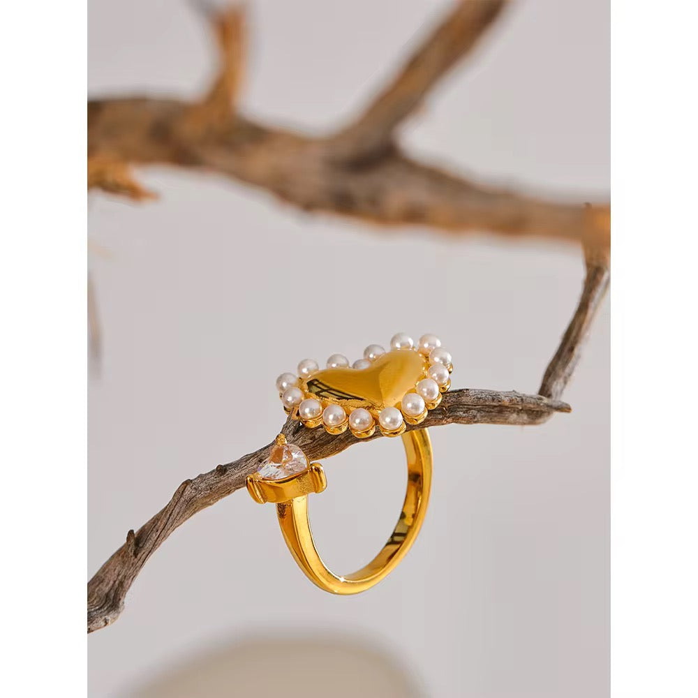Pearl Heart Ring