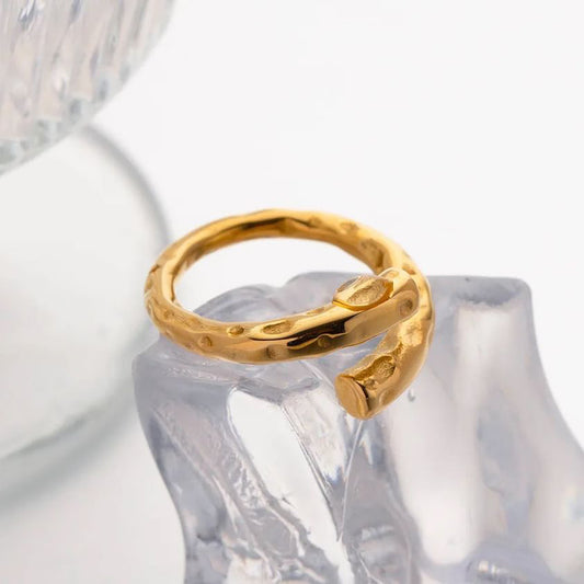 18K Gold Plated Hug Adjustable Ring