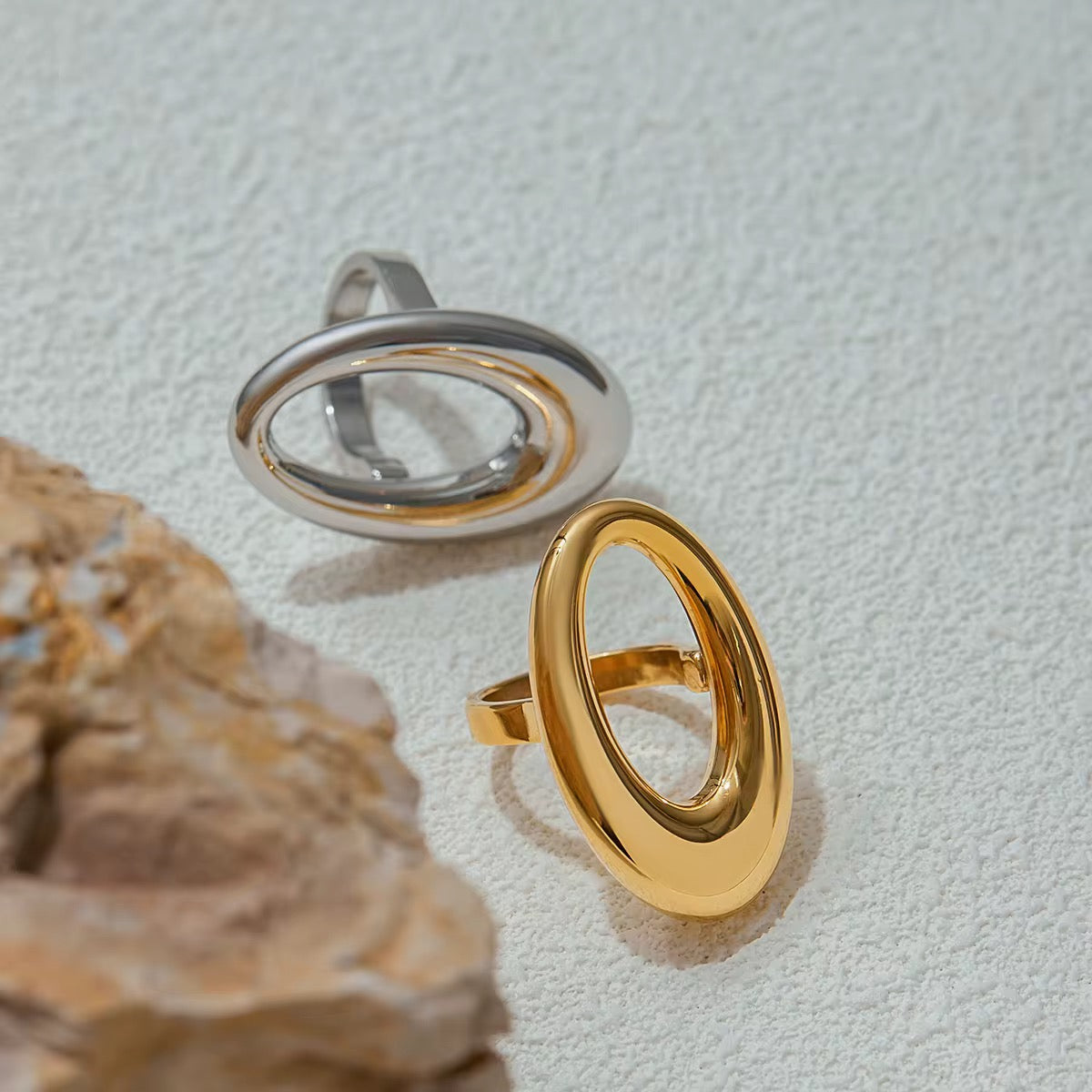 Oval Minimalist Silver Ring