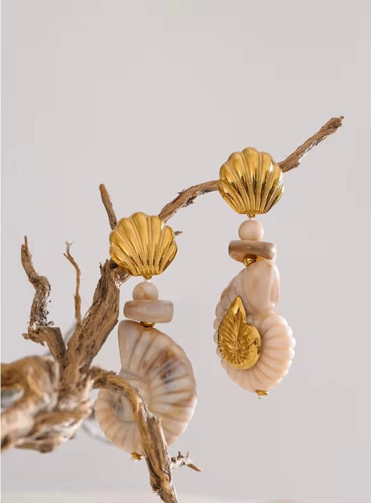 Shell Conch Drop Earrings