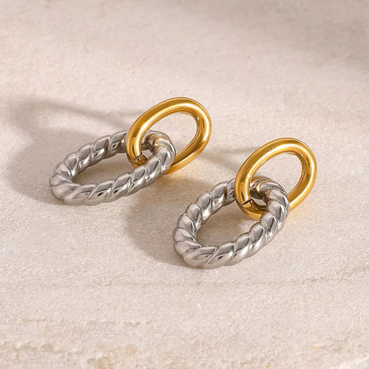 Gold & Silver Twist  Earring
