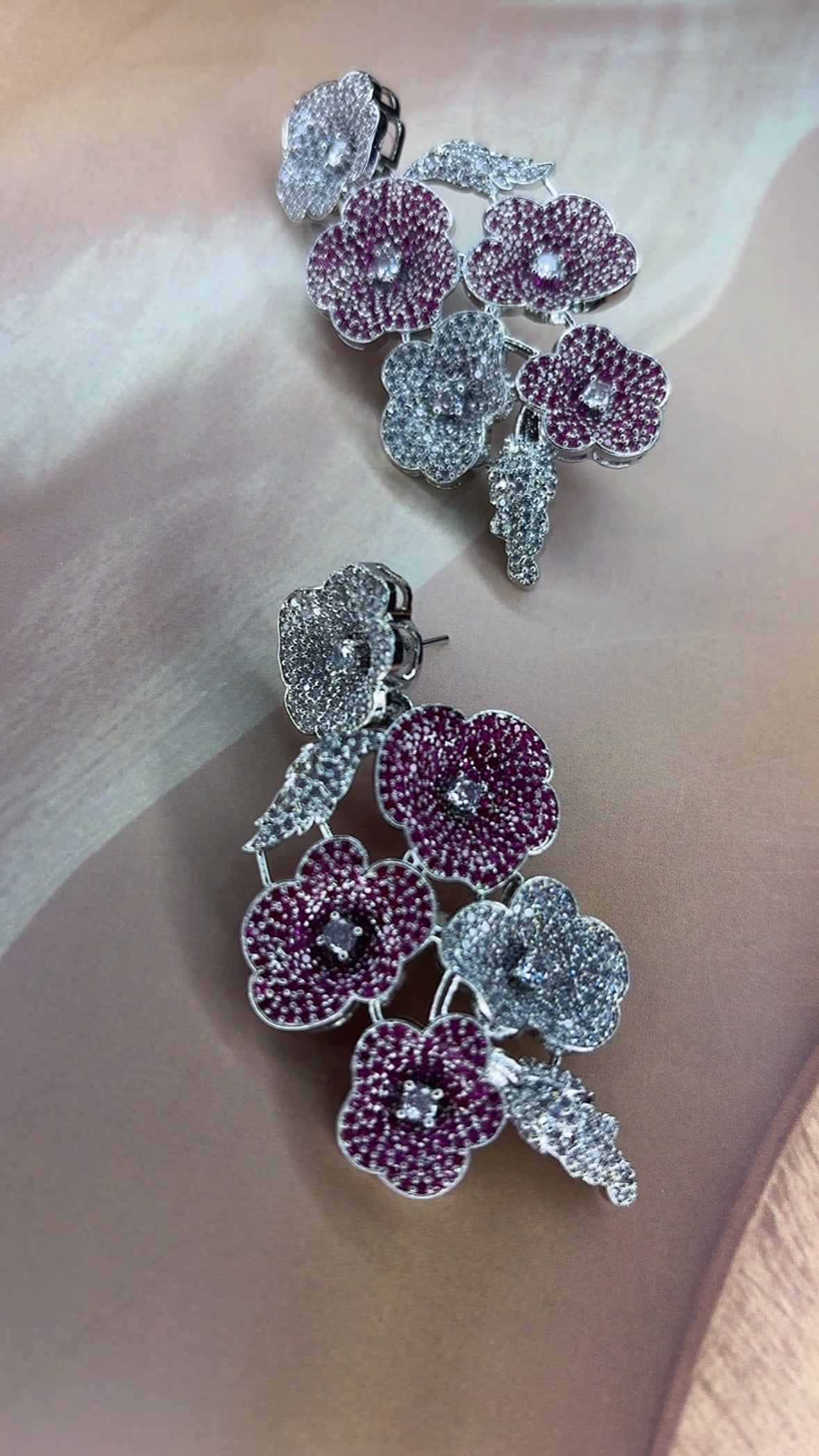 Pink Rose Sparkle Earrings
