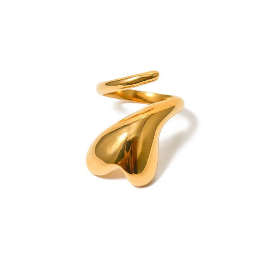 Heart Wrapped 18K Gold Plated adjustable ring