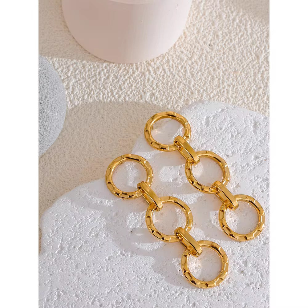 Wheel chain hoop Earrings