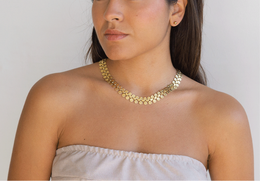Gold Sun Flower  Necklace