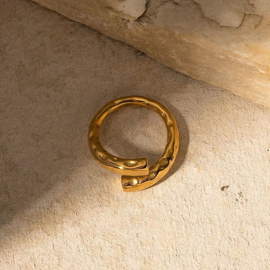 18K Gold Plated Hug Adjustable Ring