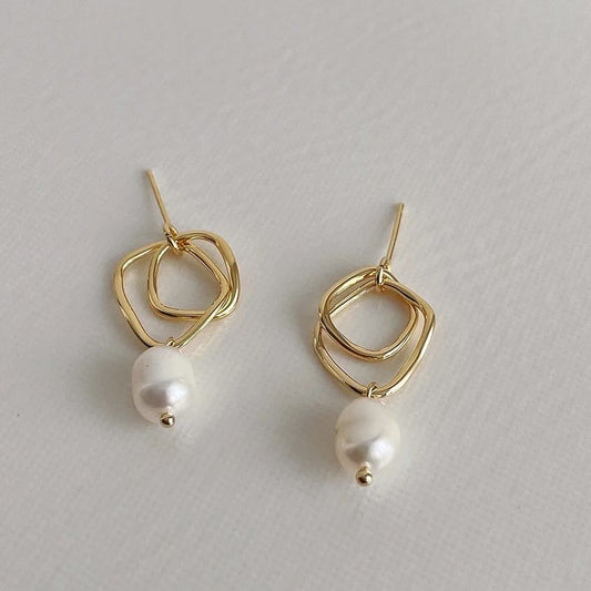 Fresh Water Pearl Gold Plated Earrings
