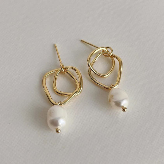Fresh Water Pearl Gold Plated Earrings