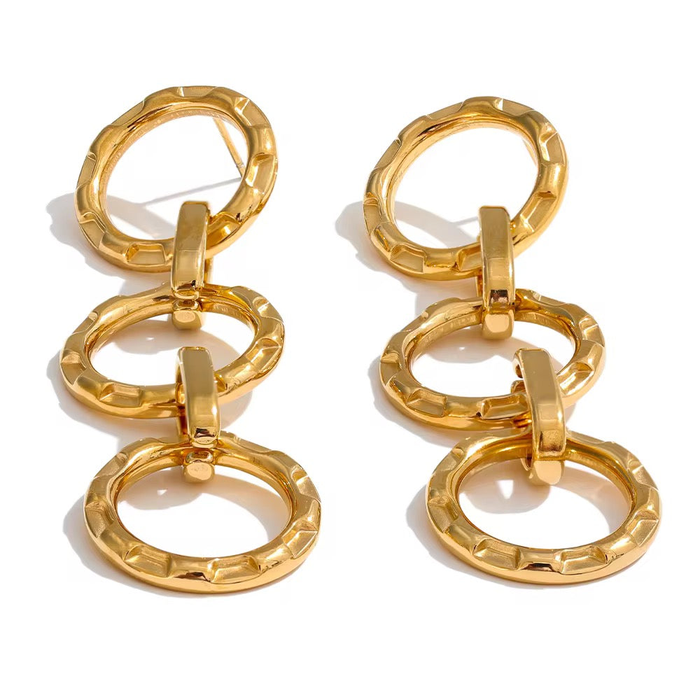 Wheel chain hoop Earrings