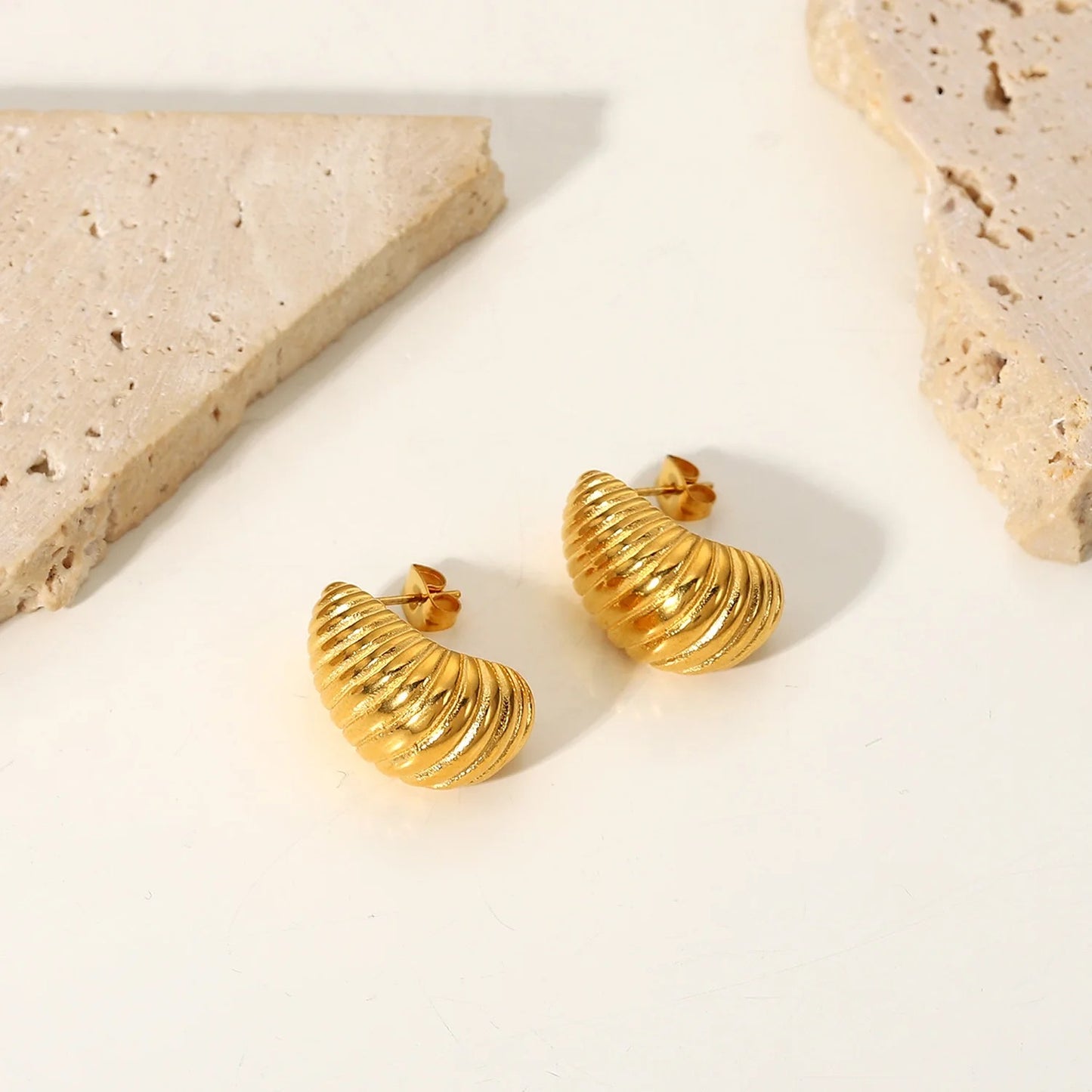 Croissant Chunky Stud Earrings