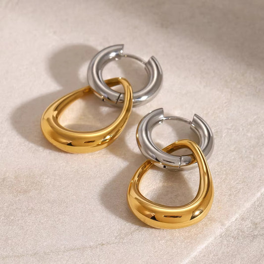 Two-Tone Linked Earrings