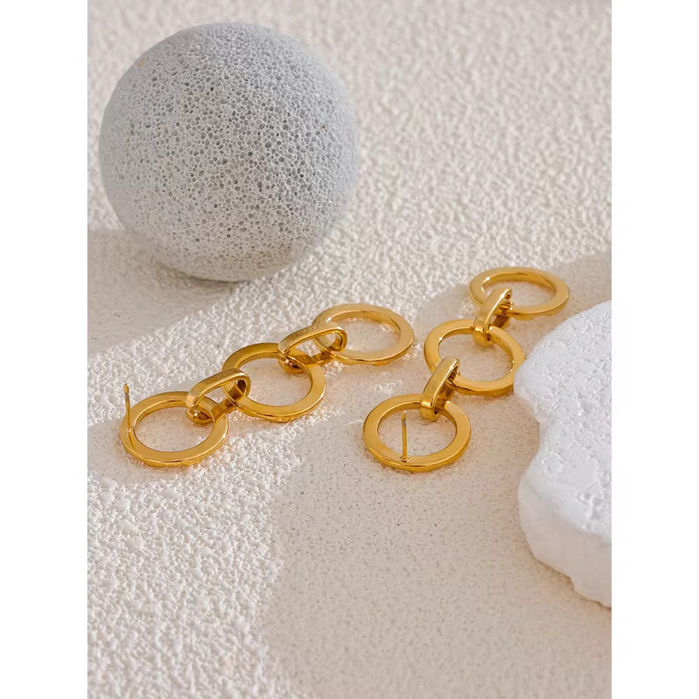 Wheel chain hoop Earrings