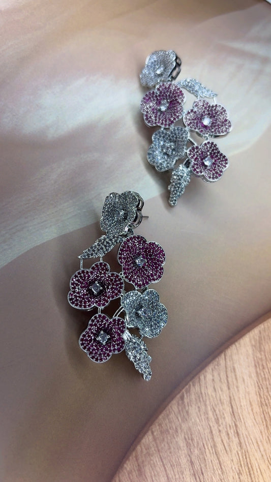 Pink Rose Sparkle Earrings