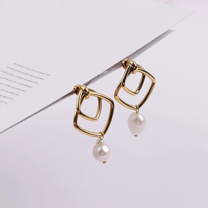 Fresh Water Pearl Gold Plated Earrings