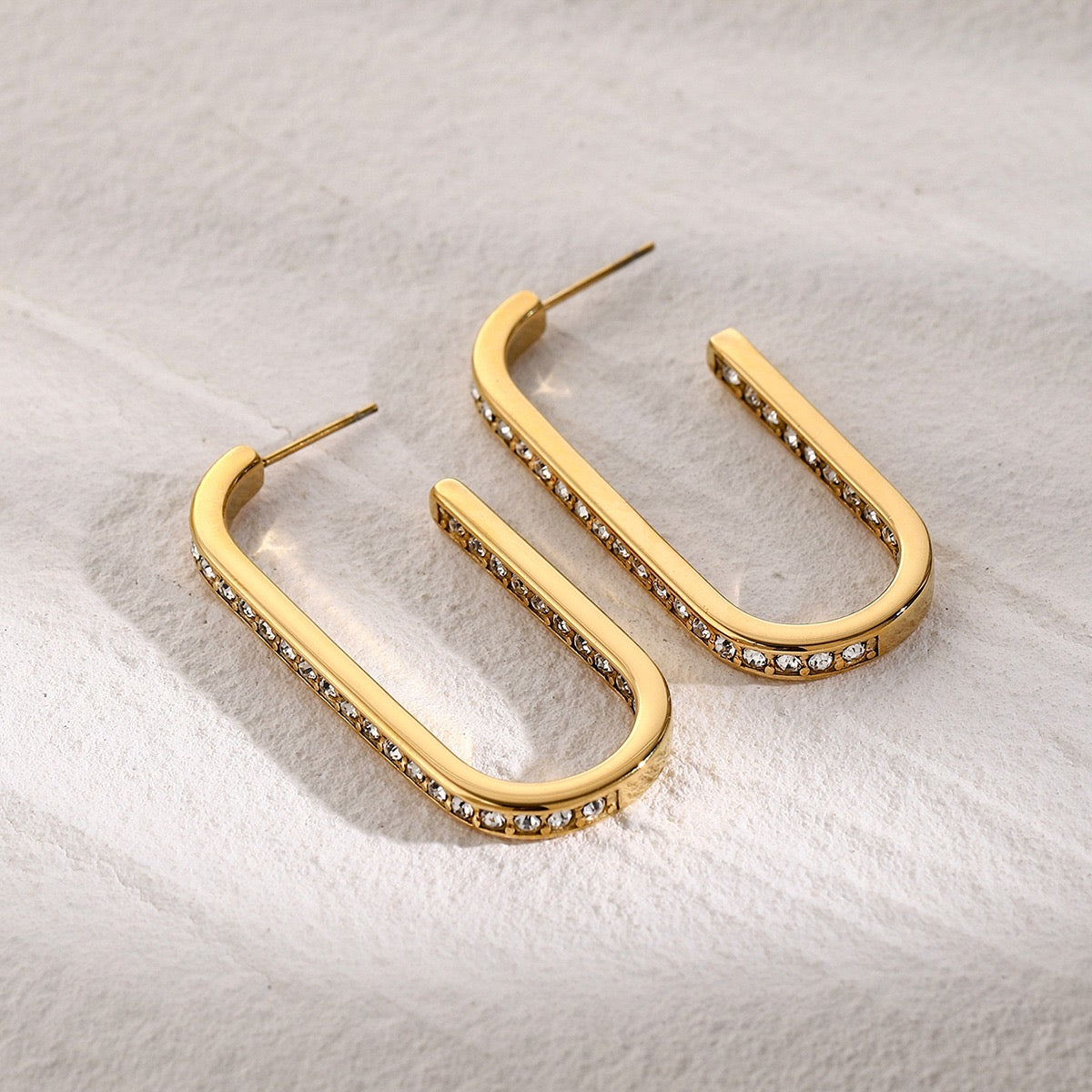 U Shape Zicron Diamond stud Earrings