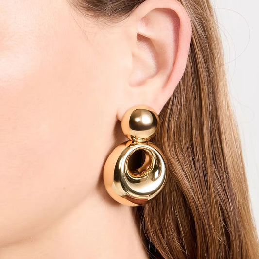 Vintage Glossy Hollow Earring