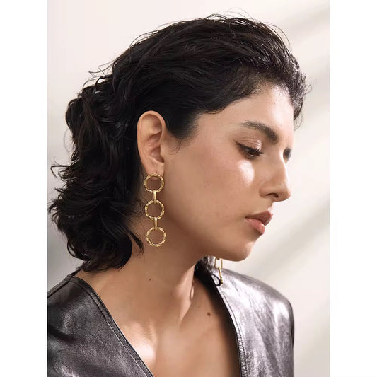 Wheel chain hoop Earrings