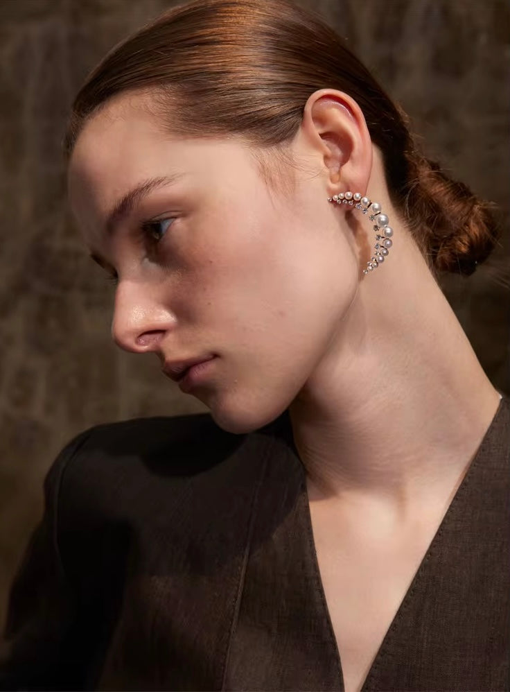Pearl Moon Earrings