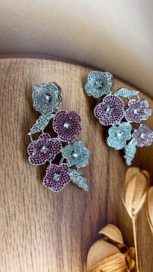 Pink Rose Sparkle Earrings