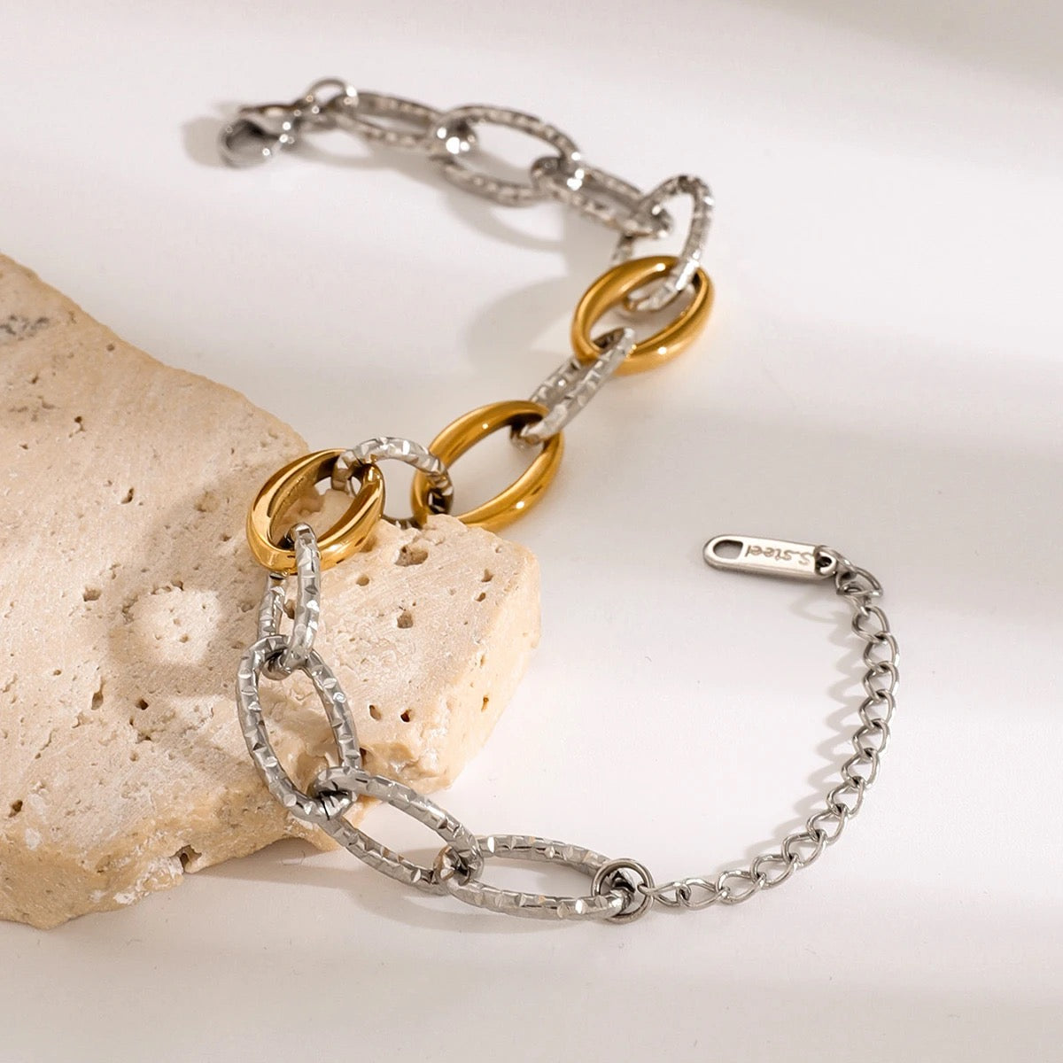 Silver and Gold Chain Bracelet