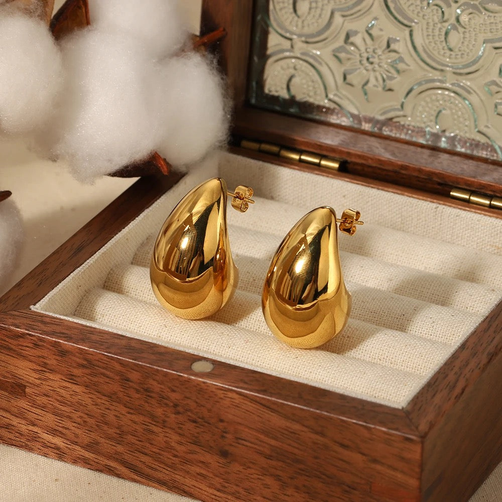 18kt Gold Plated Chunky Drop Earrings 💧