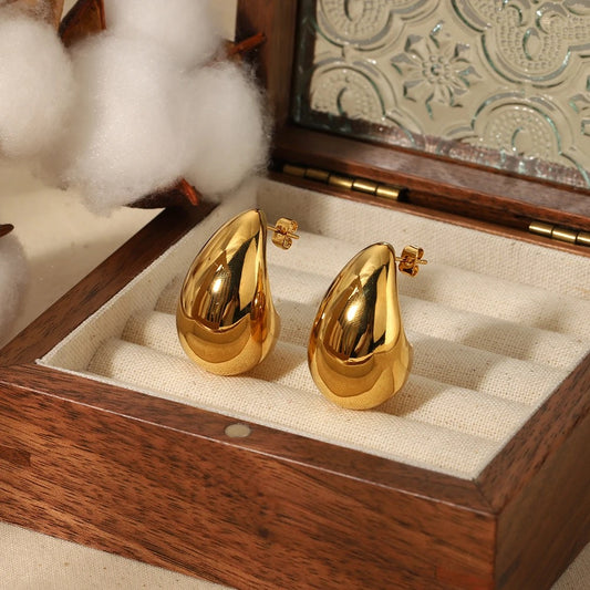 18kt Gold Plated Chunky Drop Earrings 💧