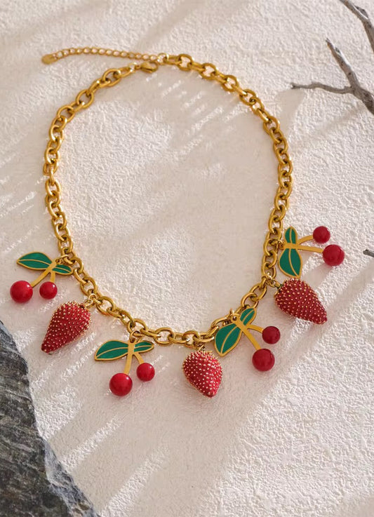 Strawberry Cherry Necklace