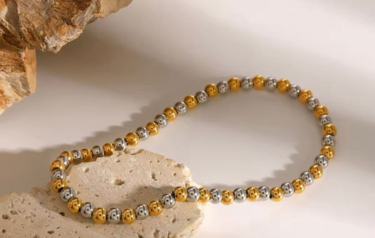 TWO TONE BEADS BRACELET