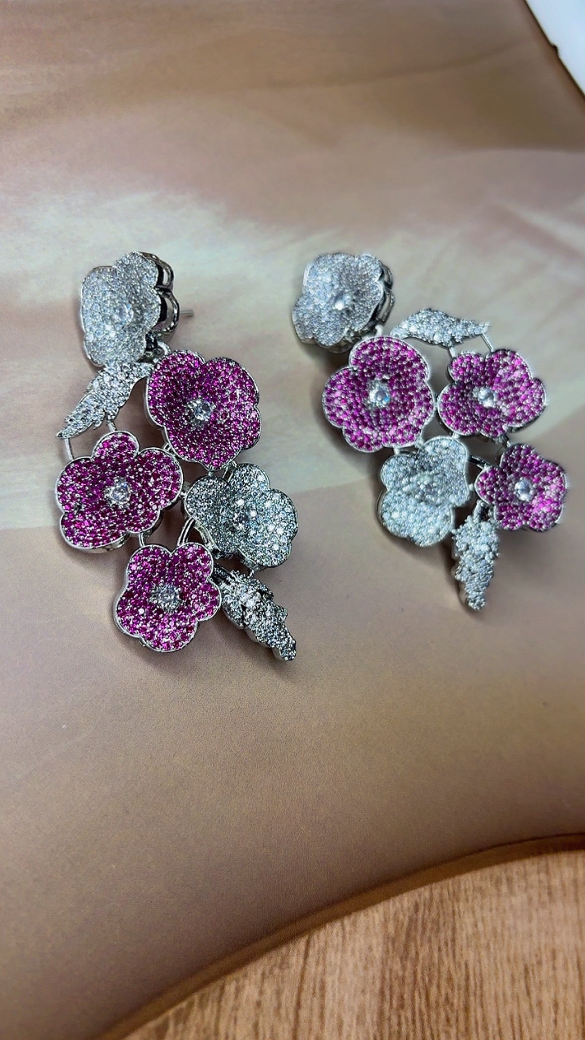 Pink Rose Sparkle Earrings