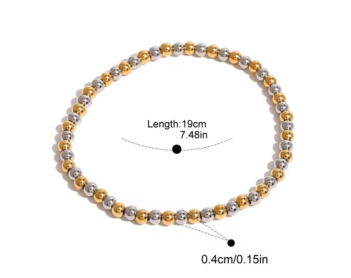 TWO TONE BEADS BRACELET