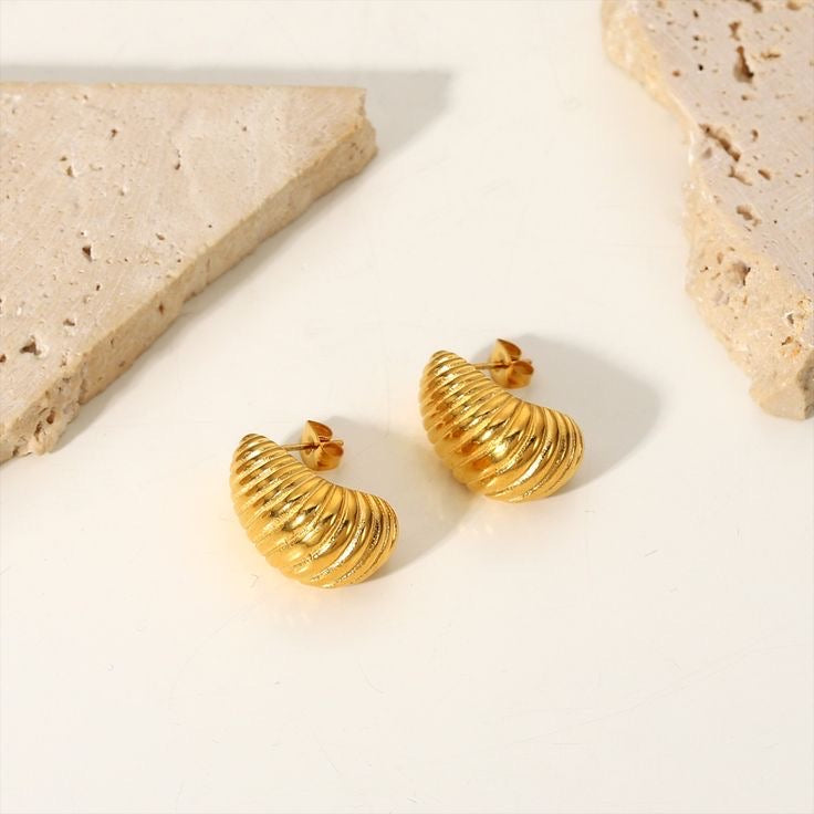 Croissant Chunky Stud Earrings
