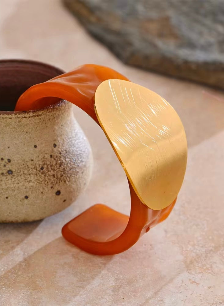 Brown Boho Resin Bracelet