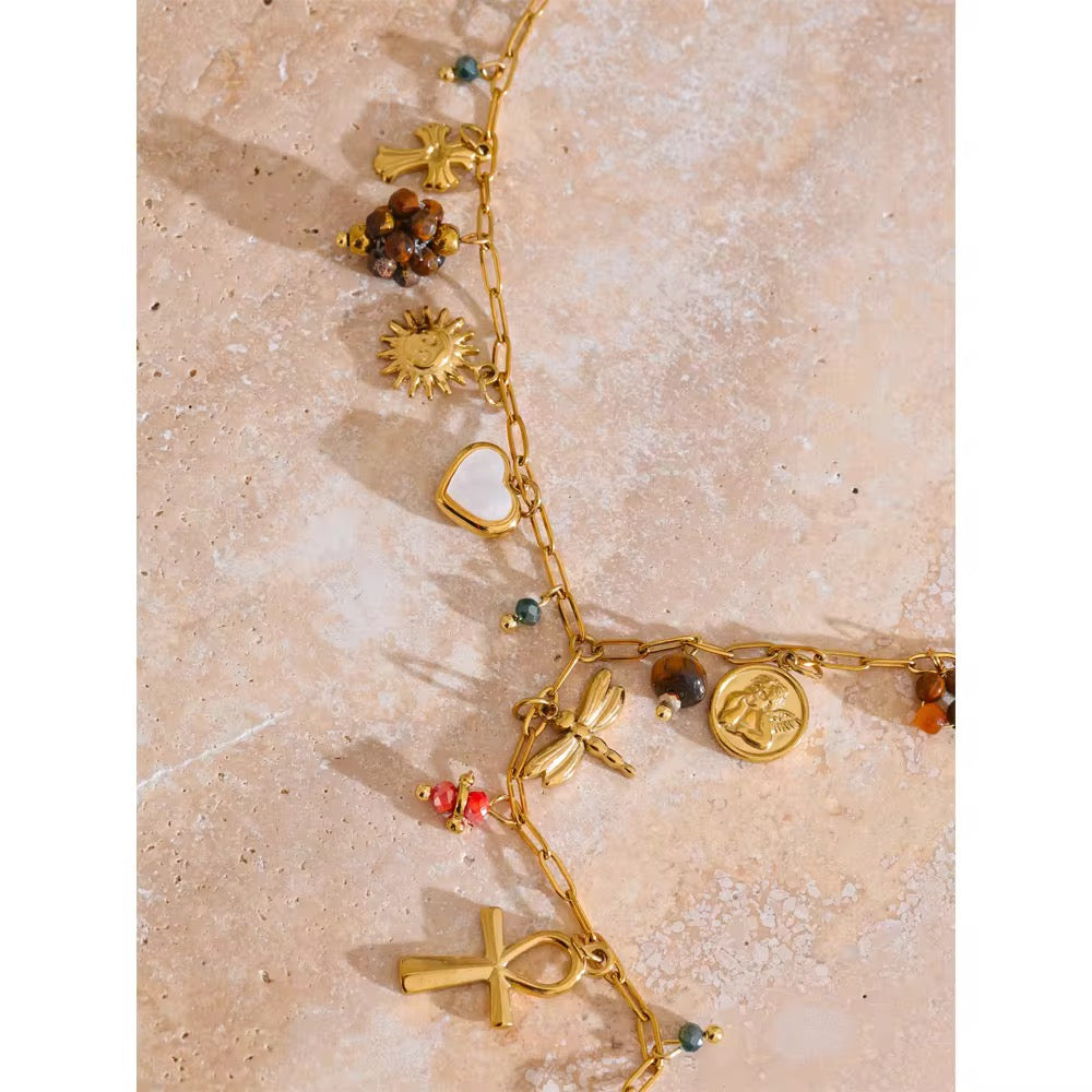 Wing Cross Heart Necklace