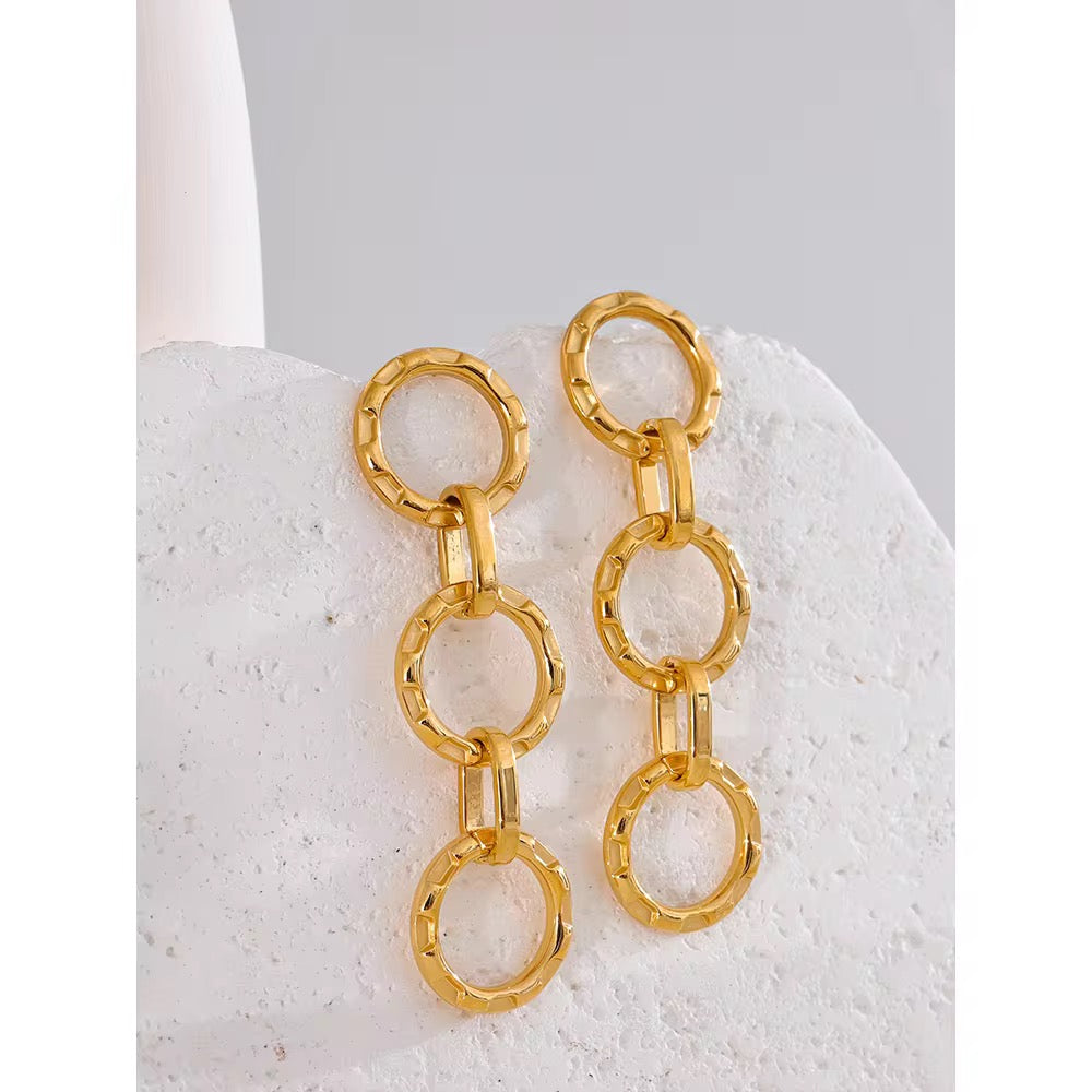Wheel chain hoop Earrings
