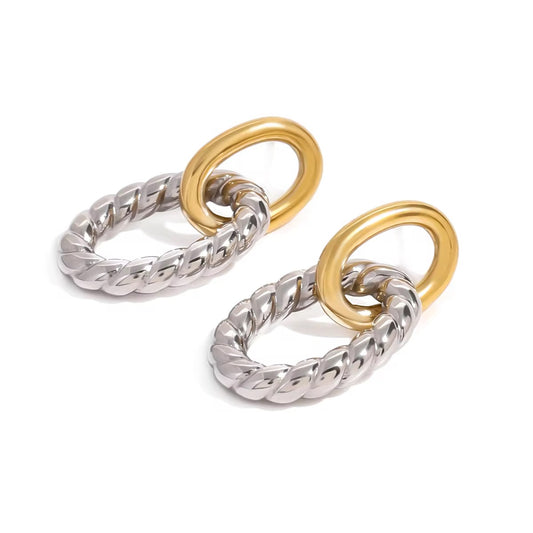 Gold & Silver Twist  Earring
