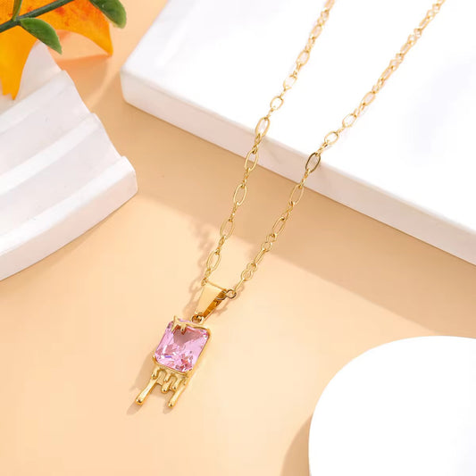 Melting Pink Zircon Necklace