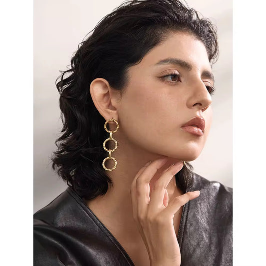 Wheel chain hoop Earrings